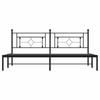 Metal Bed Frame with Headboard Black 193 X 203 Cm