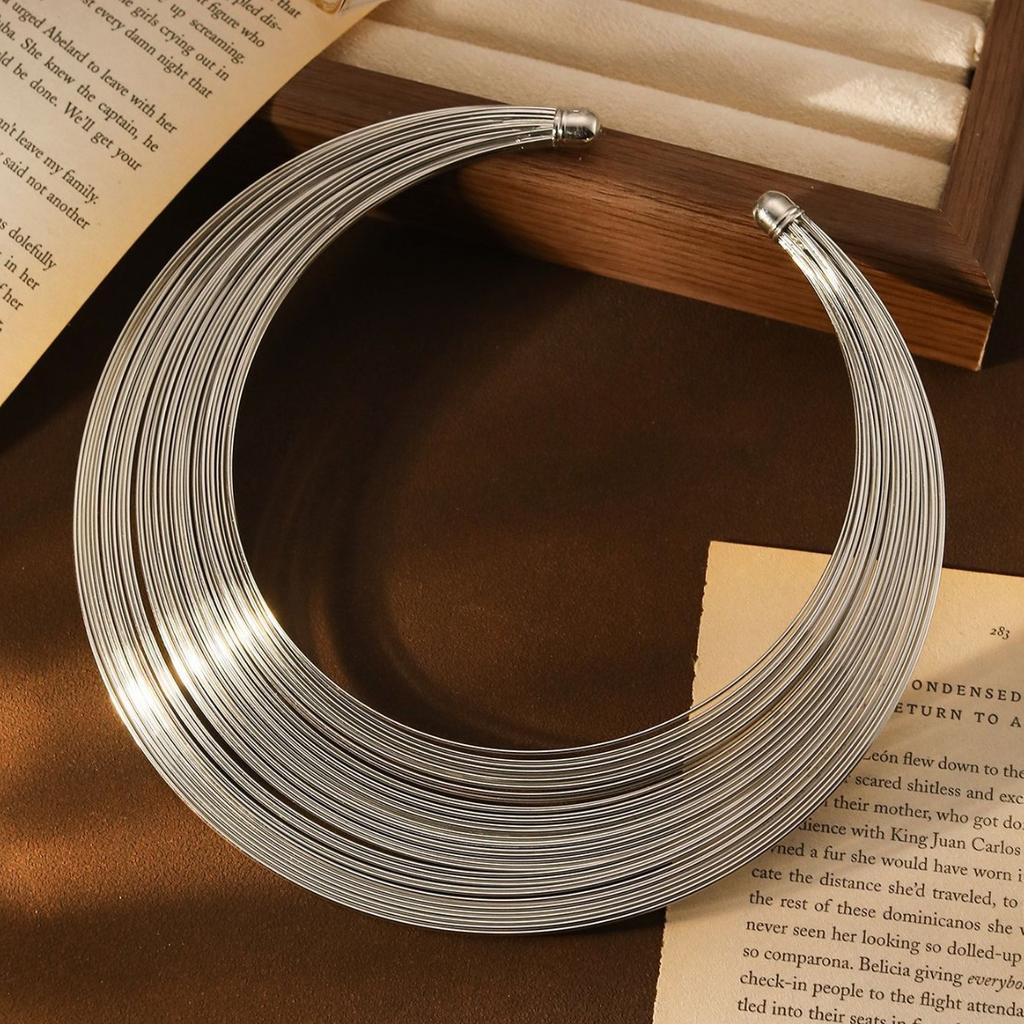 Metal Geometry Multi-Layer Necklace Heavy Industry Design Sense Clavicle Chain Niche Cold Wind Temperament Necklace Women