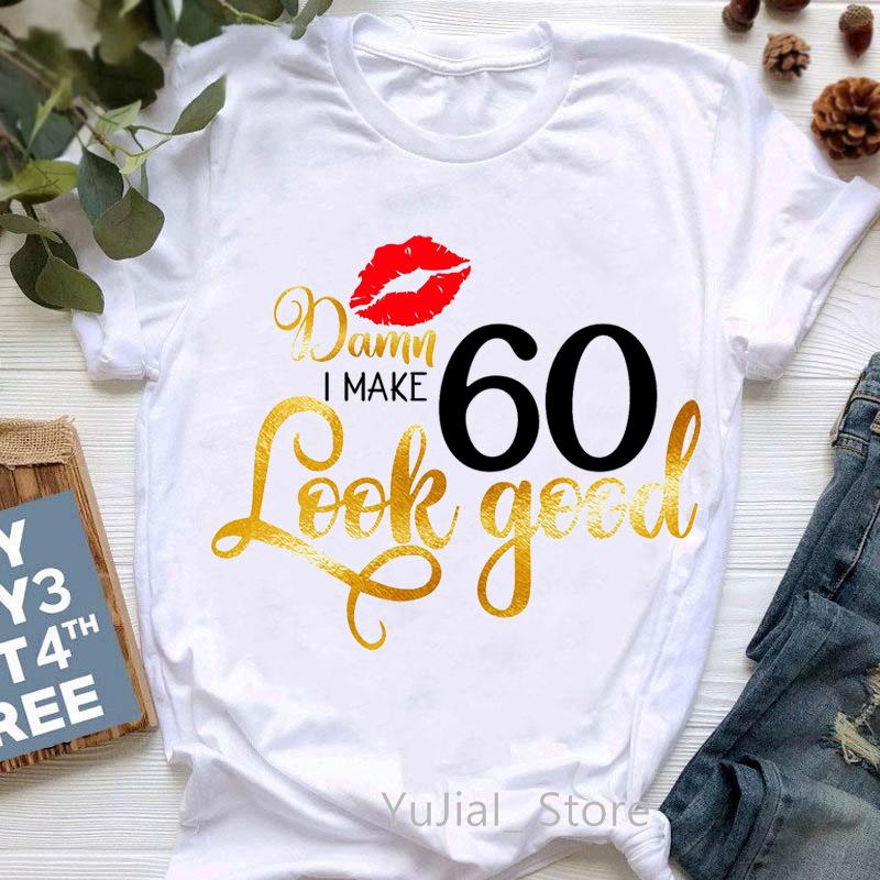Europe and The United States Womens 50th Birthday Blouse Half Sleeve A Generation of Hair Tshirt Crewneck Tshirt Women Tops