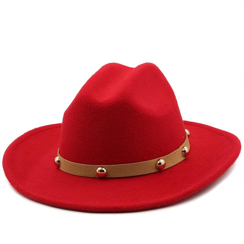 Wool Top Hat, European, American Autumn and Winter Retro Gentleman and Gentleman, Jazz, Flat Brim, Felt, Upturned Edge, Big Eaves Hat