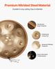 Tamburo Handpan, 56 cm 9 Note Tamburo a Mano in Acciaio, Tamburi Musicali 432Hz in Re Minore con Protezione del Bordo Tessuta, 2 Mazze e Custodia, Percussioni Resistenti allo Sbiadimento