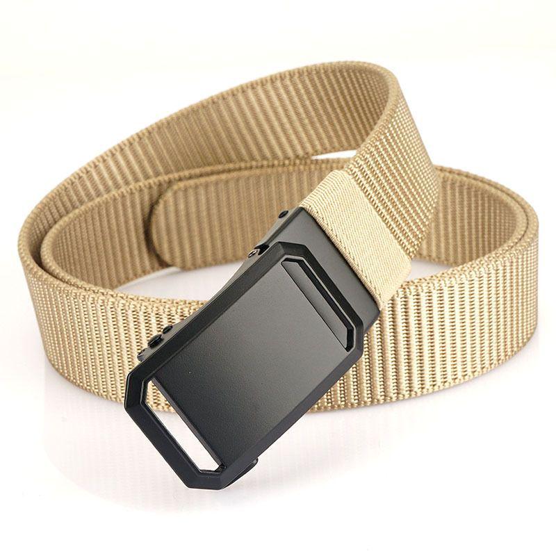 Ceinture Tactique en Toile à Boucle Automatique pour Homme - Nylon Imitation, Loisirs de Plein Air, Style Militaire
