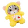 Cat Plush Toy Lovely Bell Soft Colorful Fuzzy Stuffed Cat Plush Toy for Children Birthday Yellow