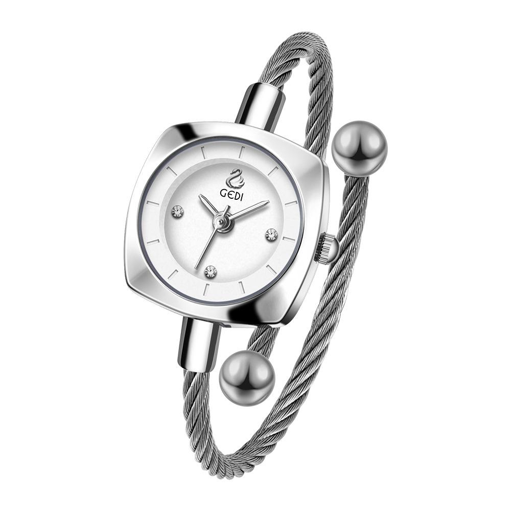 Niche Exquisite And Small Creative Metal Woven Rope Bracelet Watch Niche High-End Swan Quartz Watch