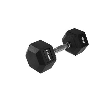Rubber-coated Dumbbell 20kg HEX PRO HMS