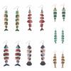 5Pairs Acrylic Wood Fish Drop Earrings Hook Piercing Beach Drop Earrings Salmon Fish Earrings  Women