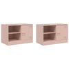 VidaXL TV Furniture 2 Pcs Pink 67x39x44 Cm Steel, TV Stand, TV Unit, Multimedia Unit, TV Sideboard, Hi-fi Unit, Center of 841694