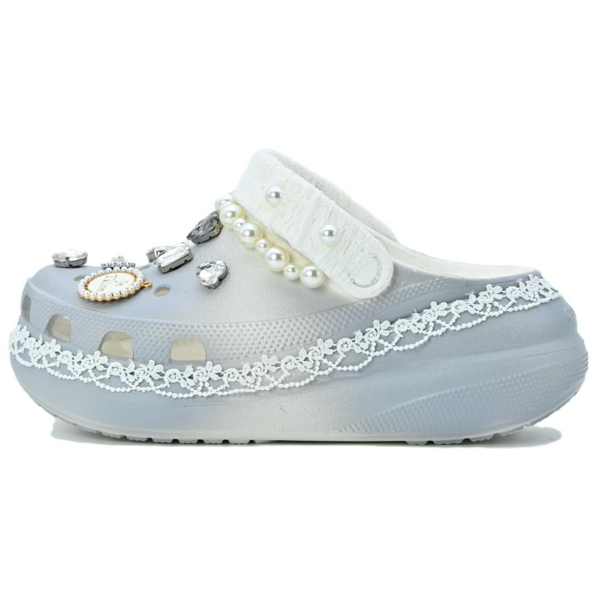 

Crocs Crush Clog Серебристый Барокко Изысканная Эстетика Обувь с Отверстиями Одинаковая для Мужчин и Женщин Премиальный Серый 39-40