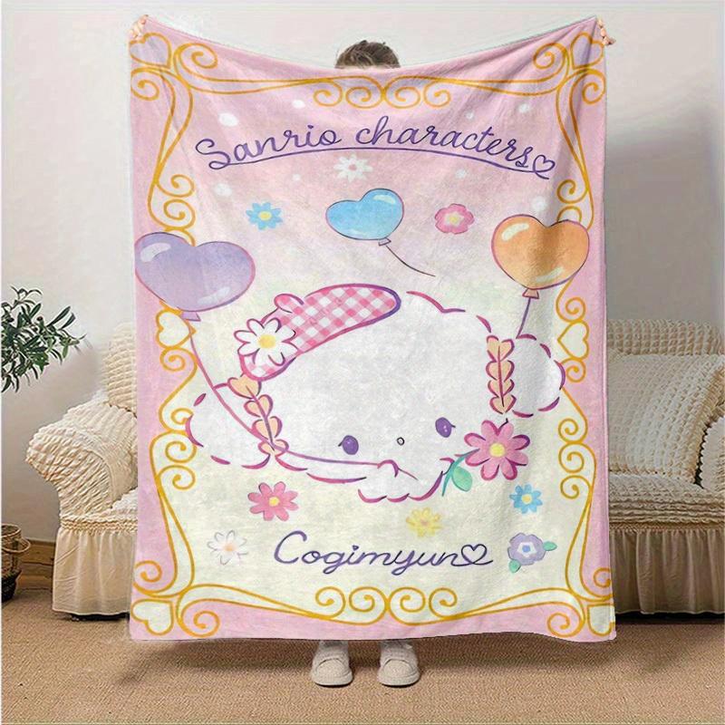 

1pc, Sanrio Characters Cozy Home Decor: Soft Flannel Blanket for Bedroom, Living Room, Travel, Camping, Car, Beach, Office Naps, Perfect Gift as Sofa 130x150cm