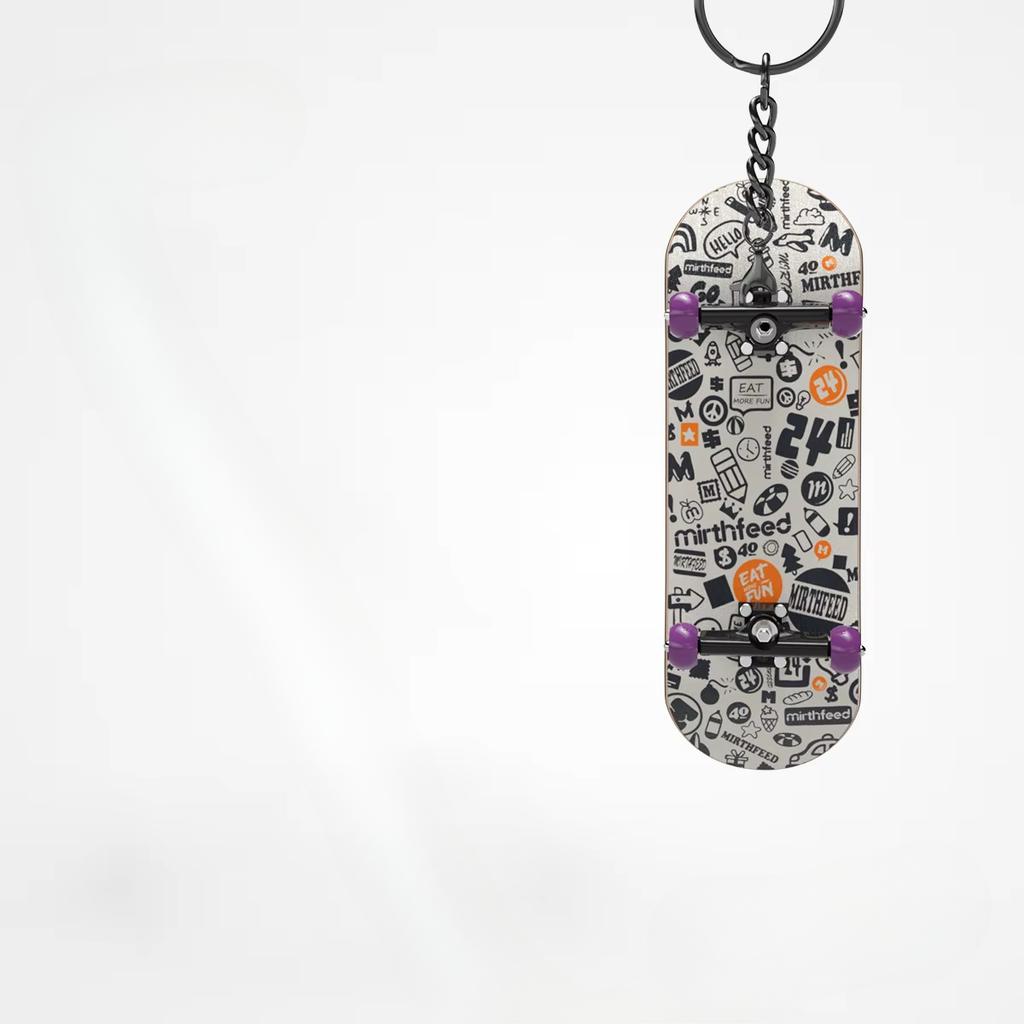 Mini Fingertip Skateboard Keychain With Bearing Professional 5 Layer Maple Wood Skateboard Stress Relief Toys Children's Gifts