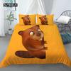 Cartoon Beaver Povlak na přikrývku King Queen Legrační krásné zvířecí souprava povlečení Dětská Dívčí Divoká příroda Polyester Povlak na polštář