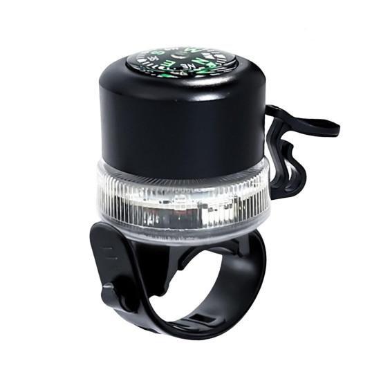 Electric Bike Bell with Compass RGB Light USB Rechargeable MTB Road Mountain Bicycle Handlebar Alarm Horn Bike Accessories