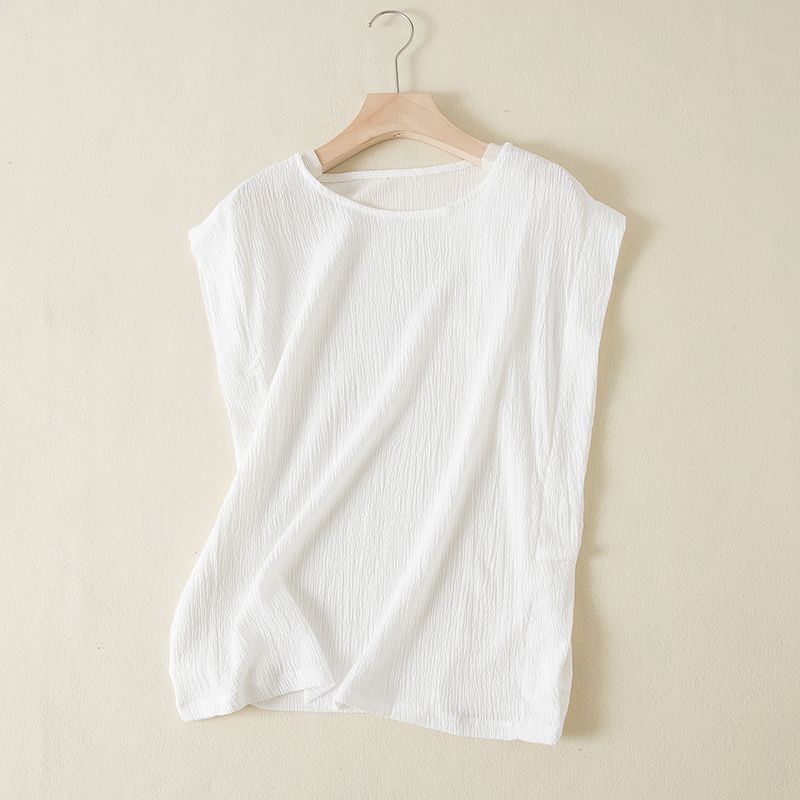 

908 Летняя Новинка Легкая Дышащая и Простая Футболка без Рукавов White L