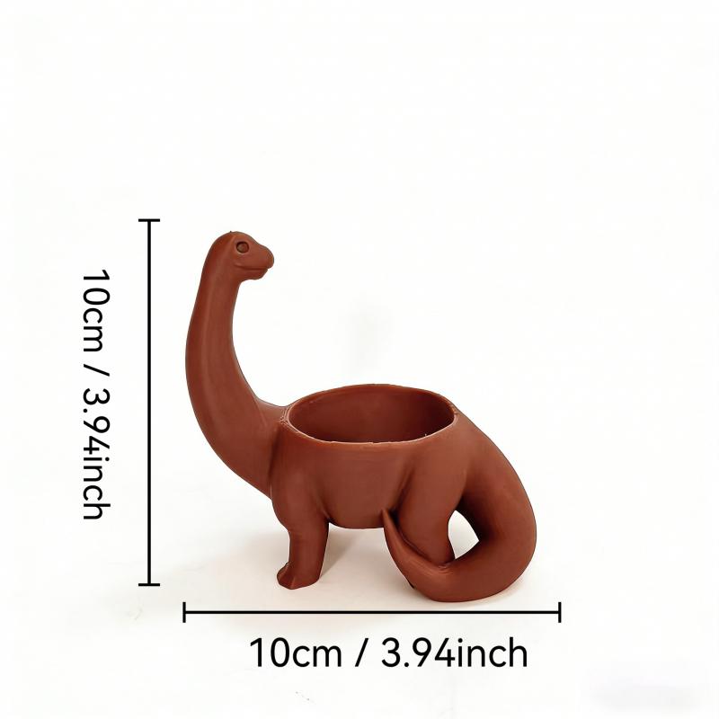 1Pc 3D Printed Dinosaur-Shaped Plastic Succulent Planter with Drainage Holes, Cacti Small Plant Decor Pot