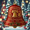 Vintage-Style 250th Anniversary Bell Ornament Portable Decoration with Commemorative Detailing Metal Hanging Bell