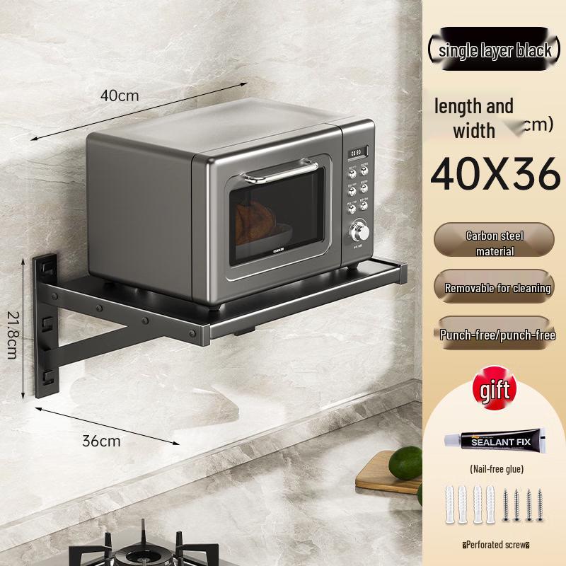 Wall-Mounted Microwave Oven Storage Rack