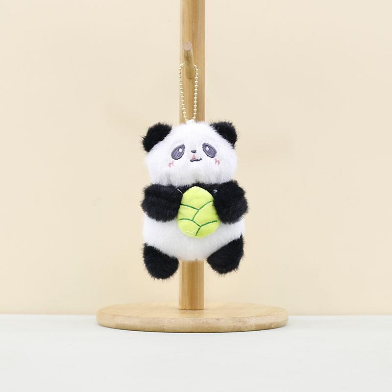 

12cm Plush Adorable Panda Keychain Toy With Leaf Design For Collectors Gifts And Bamboo