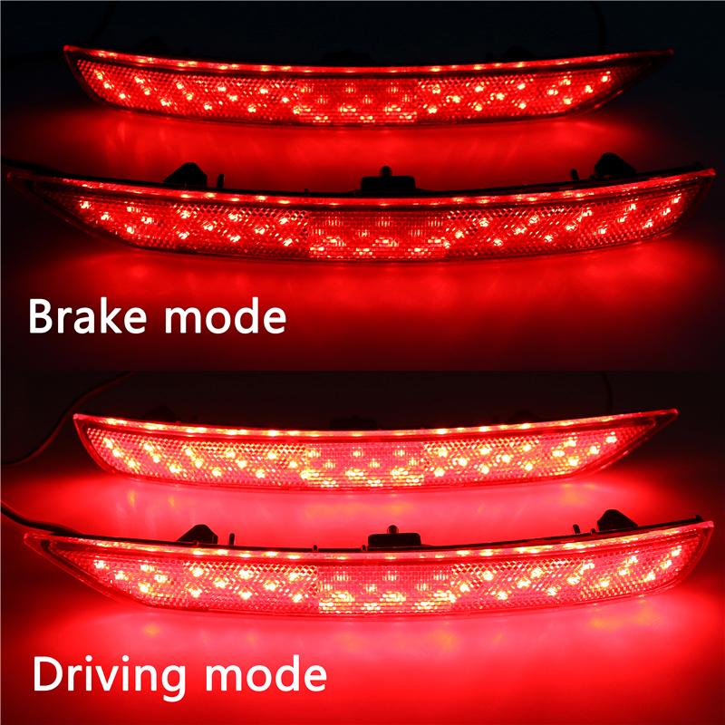 Passend für Subaru Forester 2008–2017. Ein Paar hochwertige Auto-Heckstoßstangen-Bremslichter, schwarze und rote Linse, LED-Rücklicht