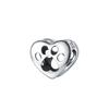 Shiny Zircon Puppy Wolf Charms Dog Claw Bones Clip Beads Safety Chain Pendant Fit Bracelet Women DIY 925 Silver Jewelry