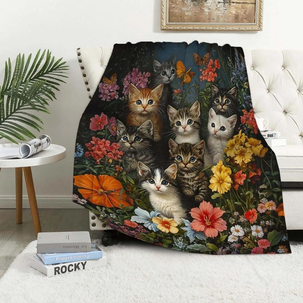 Weißer Tiger Überwurf Dünne Decke Tiere Bedruckt Leicht für Sofa Heimdeko Geschenk für Löwen Tiger Elch Bären Hunde Katzen Liebhaber