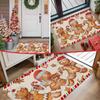 VIKAMA Christmas Decorative Carpet Gingerbread Man Front Door Floor Mat Anti-slip Washable Entry Floor Home Decoration