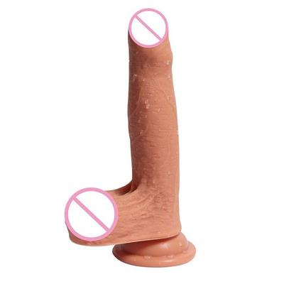 Foreskin Double Layer Silicone Simulation Penis Vibrator For Women Sex Toys Dildo
