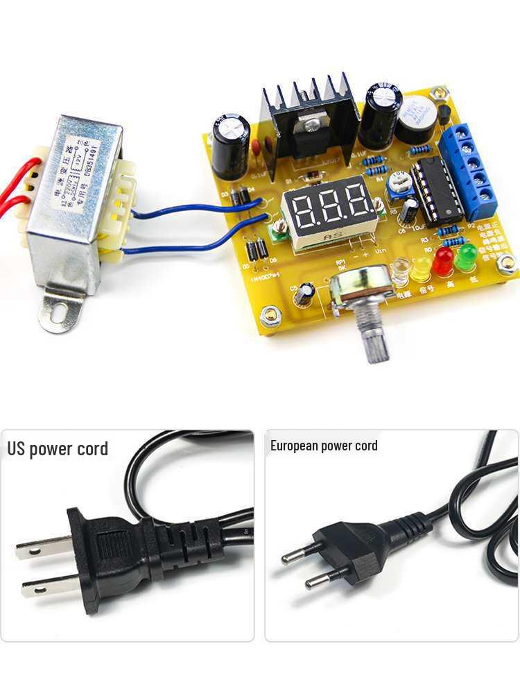LM317 Adjustable DC Voltage Stabilizer Circuit Kit with Digital Display - DIY Electronics Training