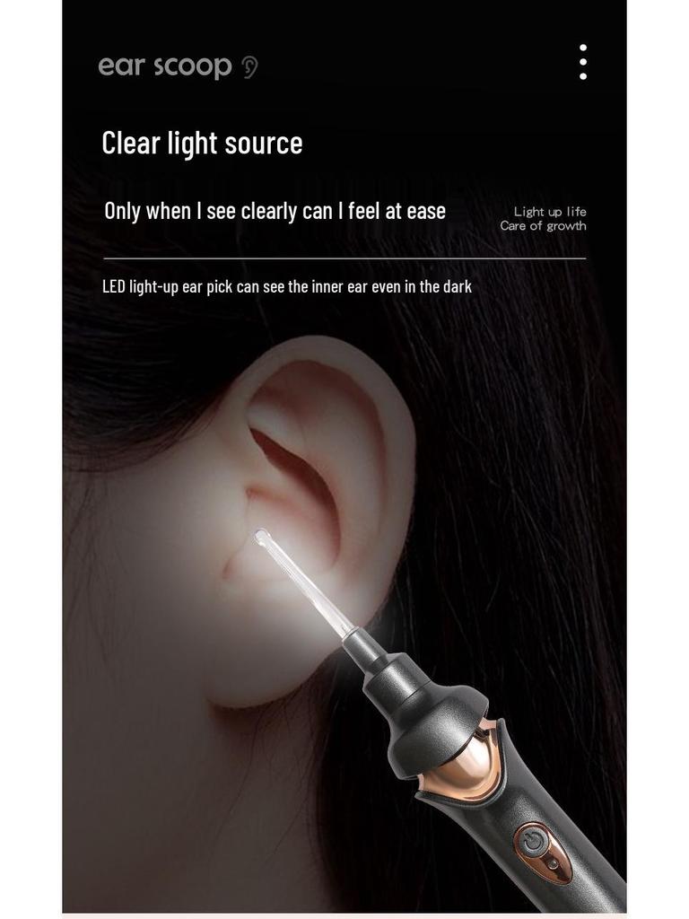 Luminous Portable Ear Cleaning Tool Set for Children - Rechargeable Electric Earwax Remover