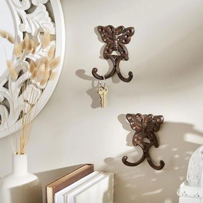 Gusseisen Haken Wand Dekor montiert Ornament Garderobe für Badezimmer Garten