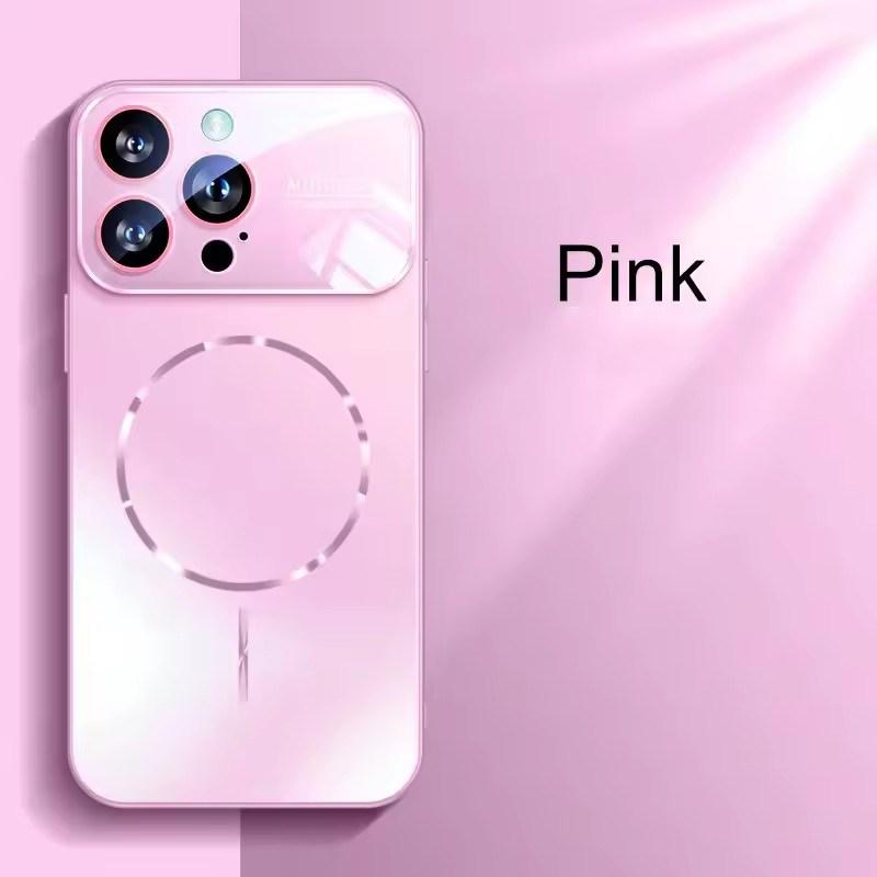 

Матовий AG Nano Жорсткий Чохол для Телефону Для iPhone 17 16 15 14 Pro Max Air Магнітний Для Бездротової Зарядки Magsafe Coque iPhone 17 рожевий