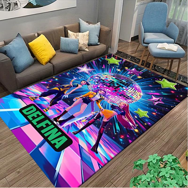 Kpop Dämonenjäger Teppich Ideal für Lesezimmer, Mehrzweck-Bürostuhl Sofa Teppich, Rutschfester Bedruckter Heimteppich