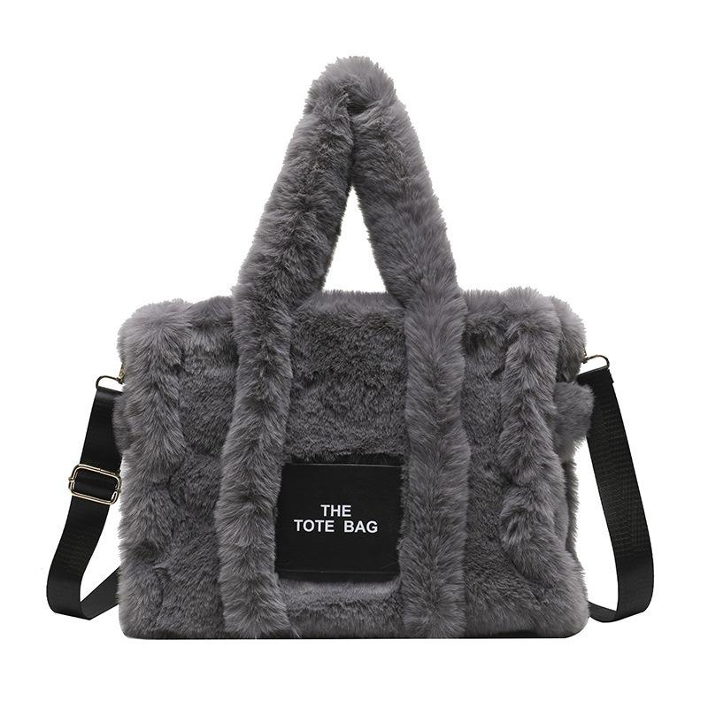 Autumn and Winter New Plush Bag Women's Bag Portable Tote Bag Large Capacity Shoulder Crossbody Hair Bag