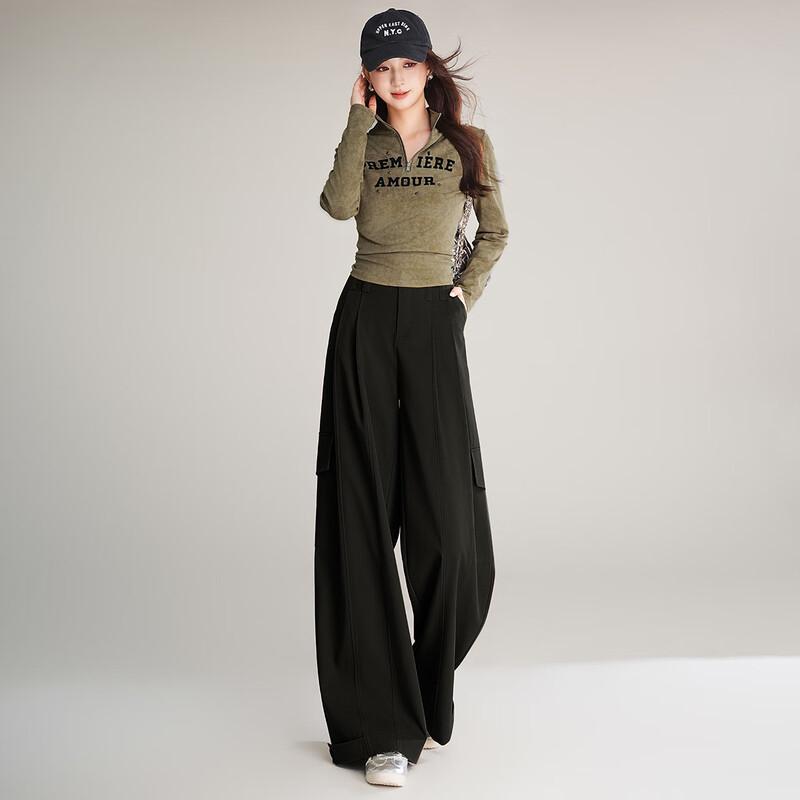 

Women s Adjustable Hem Cargo Wide-Leg Pants S