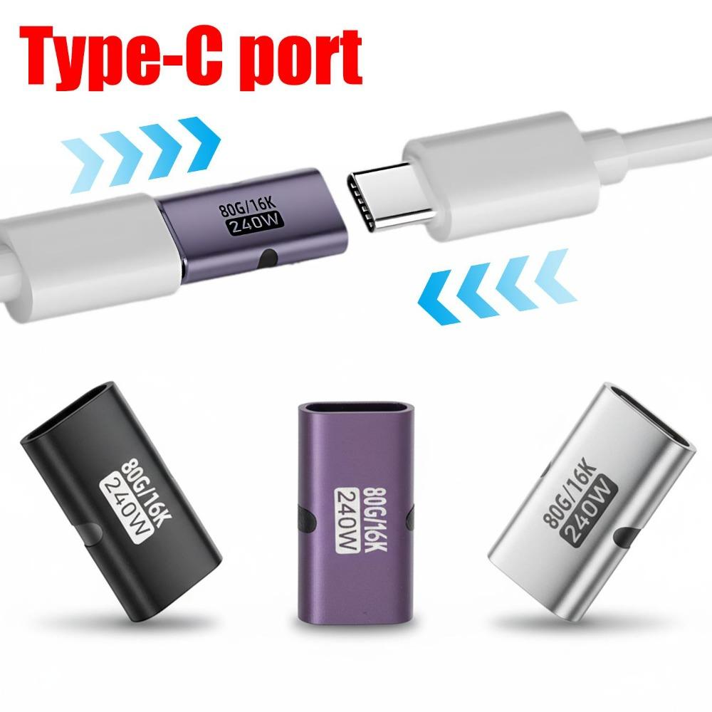 240W Adapter PD USB C Female To Type C Female Adapter 80Gbps High-Speed 8K 60Hz Video Fast Charging for IPhone 15 16 17 IPad