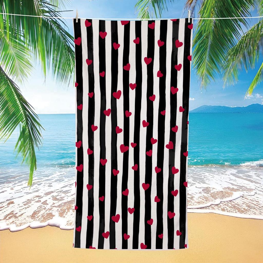 Tropical Quick-Dry Beach Towel with Ocean Whale & Sea Turtle Print - Absorbent & Ideal for Summer Seaside Vacations