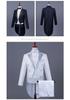 Men's Black and White Rhinestone Tailcoat for Magician, Singer, or Conductor - Formal Performance Wear