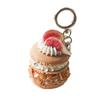 Simulation Cake Keychain Simple Funny Food Keyring Fashion Fruit Dessert Pendant  Best Friend Gift