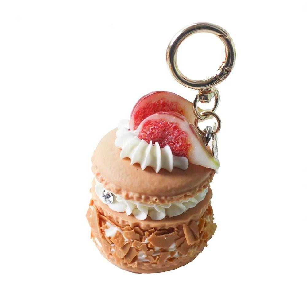 Simulation Cake Keychain Simple Funny Food Keyring Fashion Fruit Dessert Pendant Best Friend Gift