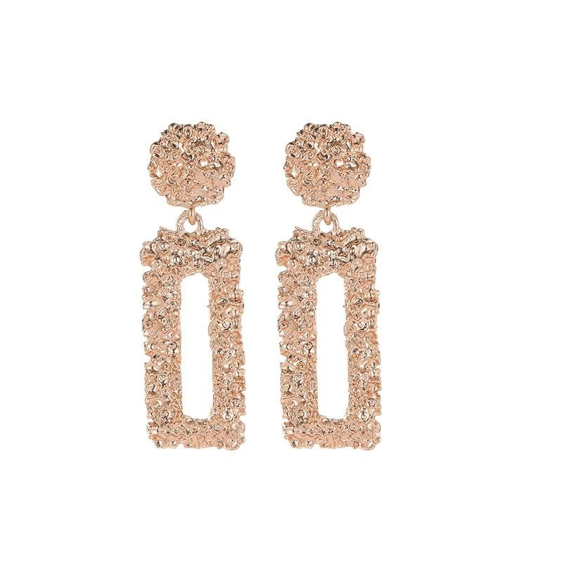 

Earrings Geometric earrings Women s creative relief High sense earline Personalized earrings Fashion versatile geometric art рожевий колір золота