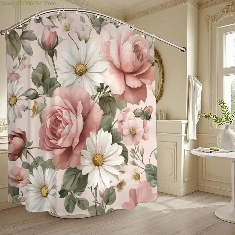 1pc Bathroom Shower Curtain, Wedding Anniversary Celebration, Anniversary Shower Curtain, Includes 12 Hooks, 70.87*70.87inch B