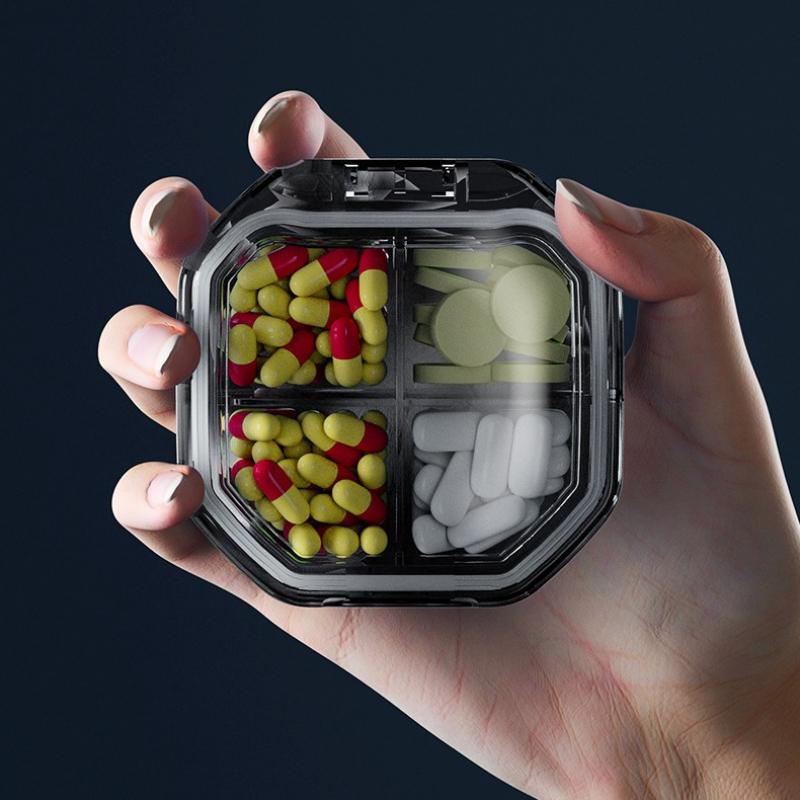 4/6Grids Portable Mini Medicine Pill Boxes Drug Bins Pills Dispenser Pill Storage Box Tablet Pillbox Case Container Organization