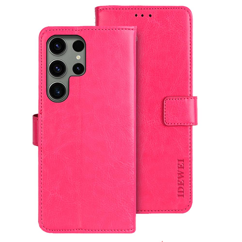 For Samsung Galaxy S24 Ultra Leather Case Crazy Horse Leather Folio Flip Phone Wallet