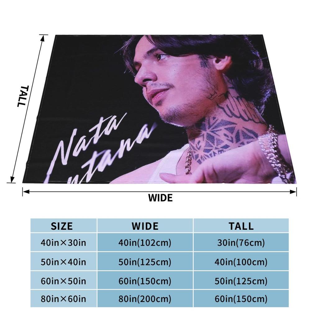 N-Natanael Canos Blue Rapper Blankets Soft Warm Flannel Throw Blanket Plush for Bed Living room Picnic Travel Home Couch