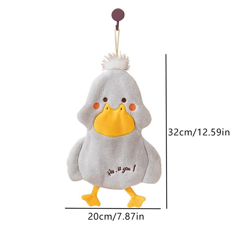 1PC Cartoon Cute Duck Wipe Hand Towel Coral Velvet Square Towel Household Kitchen Bathroom Children Hand Cloth