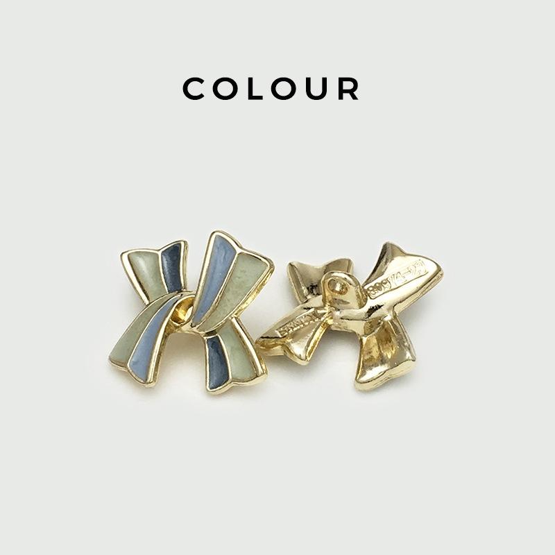 10PCS Of National Style Enamel Colorful Metal Buttons Burnt Blue Palace Oil Square Flower Clothing Button