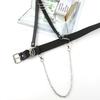Korean Punk Style Detachable Chain Belt Men Women Belt Black Pu Leather Harness Chain Belt Goth Corset Waist Belt Accessories