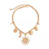 Alloy Chokers Necklace Heart Sun Moon Bridal Jewelry Elegant Pendant Necklace