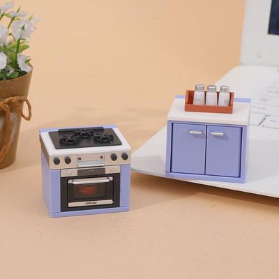 1 Set Dollhouse Simulation Mini Kitchen Utensils Gas Stove Model Scene Decoration Dolls House Miniature Kitchen Accessories