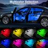 LYCARESUN 4 Pcs Wireless Interior Car Led Lights With Remote Control, 16 Colors USB Rechargeable, Magnetic Touch Ambient Led Lights For Decor