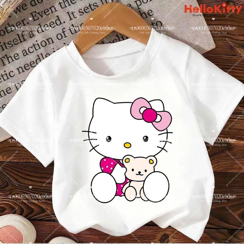 Palm Tree Folding Sun Pattern Summer Boy and Girl Casual Round Neck Short Sleeved T-shirt